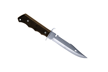 Image showing hunter combat hand made knife isolated