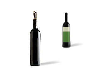 Image showing bottles of wine on white background