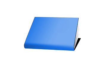 Image showing 3d blue book with blank cover isolated on white