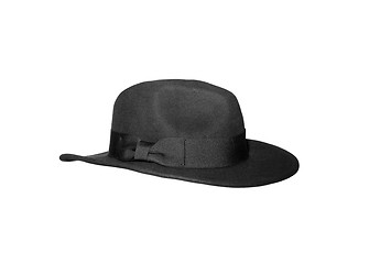 Image showing Black hat on white background