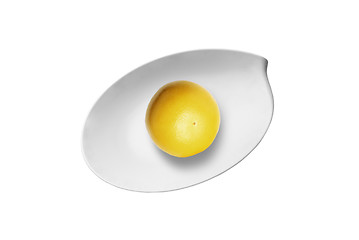 Image showing lemin on plate isolated over white