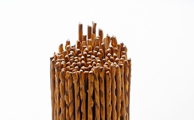 Image showing salted pretzel sticks isolated on white