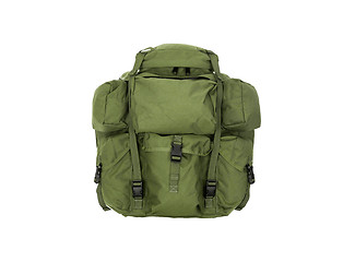 Image showing Thirty year old backpack. Patched and thrashed