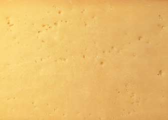 Image showing Background of fresh yellow Swiss cheese with holes