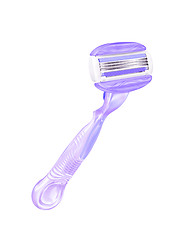 Image showing purple lady shaver on white background