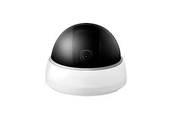 Image showing Omnipresent security camera video surveillance globe.