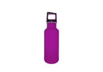Image showing Aluminium purple flask isolated on white background