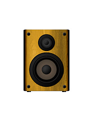 Image showing Wooden Loud Speaker Isolated on White