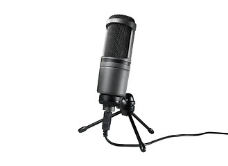 Image showing Studio microphone on stand isolated