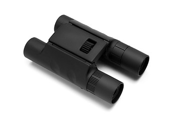 Image showing Black binoculars on white background.