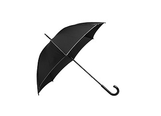 Image showing Black umbrella on white background