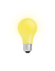 Image showing Yellow lightbulb isolated on white [with clipping path]