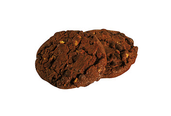 Image showing chocolate cookies on white background