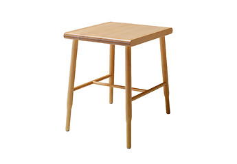 Image showing Wood stool isolated on a white background