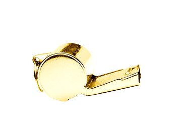 Image showing Golden whistle pendant isolated on white background