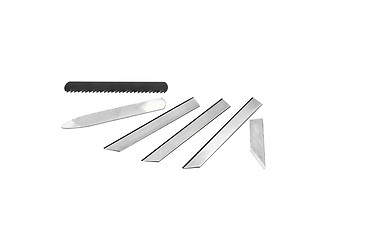 Image showing set of various blades isolated on white background