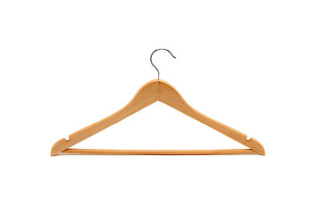 Image showing Wooden hanger, it is isolated on a white background