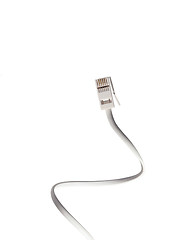Image showing white telephone cable isolated