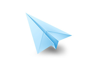 Image showing blue origami plane