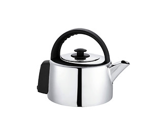 Image showing Modern metal teapot on a white background