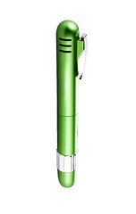 Image showing Close up of green pen isolated with clipping path on white