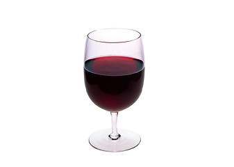 Image showing Red wine glass isolated on white background