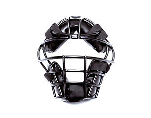 Image showing football helmet with reflection on white background