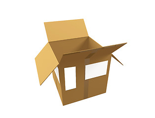 Image showing open 3d cardboard box