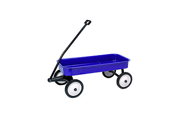 Image showing blue Wheelbarrow isolated