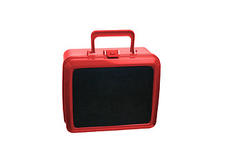 Image showing Plastic travel suitcase ready