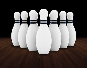 Image showing Bowling on floor black background