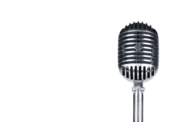 Image showing Retro microphone isolated on white