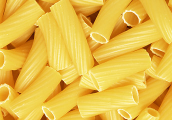 Image showing Closeup of uncooked wholewheat italian pasta - penne