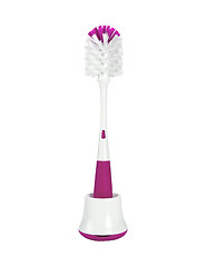 Image showing pink toilet brush with clipping path included