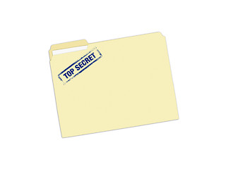 Image showing Image of a folder with a Top Secret stamp isolated