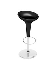 Image showing black bar stool isolaetd on white background