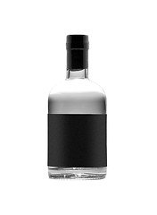 Image showing black bottle of whiskey isolated on white background