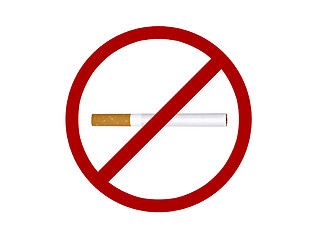 Image showing No smoke sign in white background