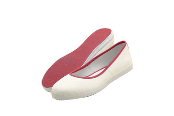Image showing a pair of white shoes for summer