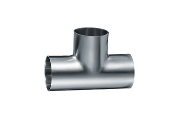 Image showing metal chrome pipe isolated