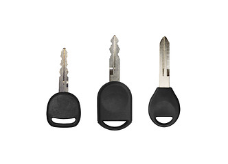 Image showing Three keys on a white background