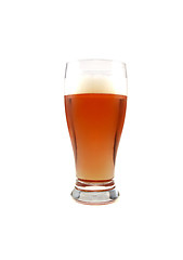 Image showing glass of dark beer on a white