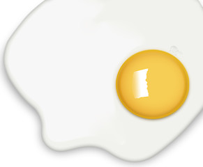 Image showing Sunny Side Up Egg Isolated on a White Background