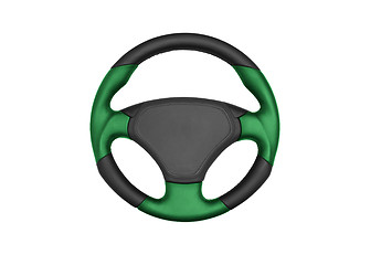 Image showing Isolated steering wheel of a car