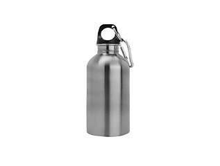 Image showing Aluminium canteen isolated on white background. Path included