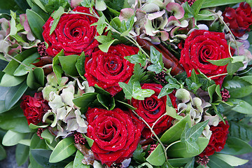 Image showing Decoration with red roses