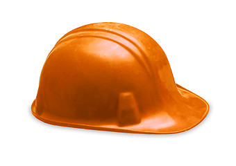 Image showing orange construction helmet shot isolated