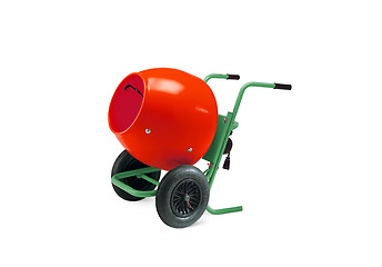 Image showing Concrete mixer isolated with clipping path