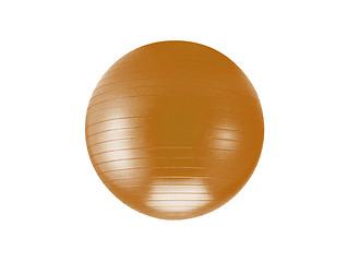 Image showing a orange fitball isolated against a white background