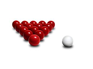 Image showing Red snooker balls